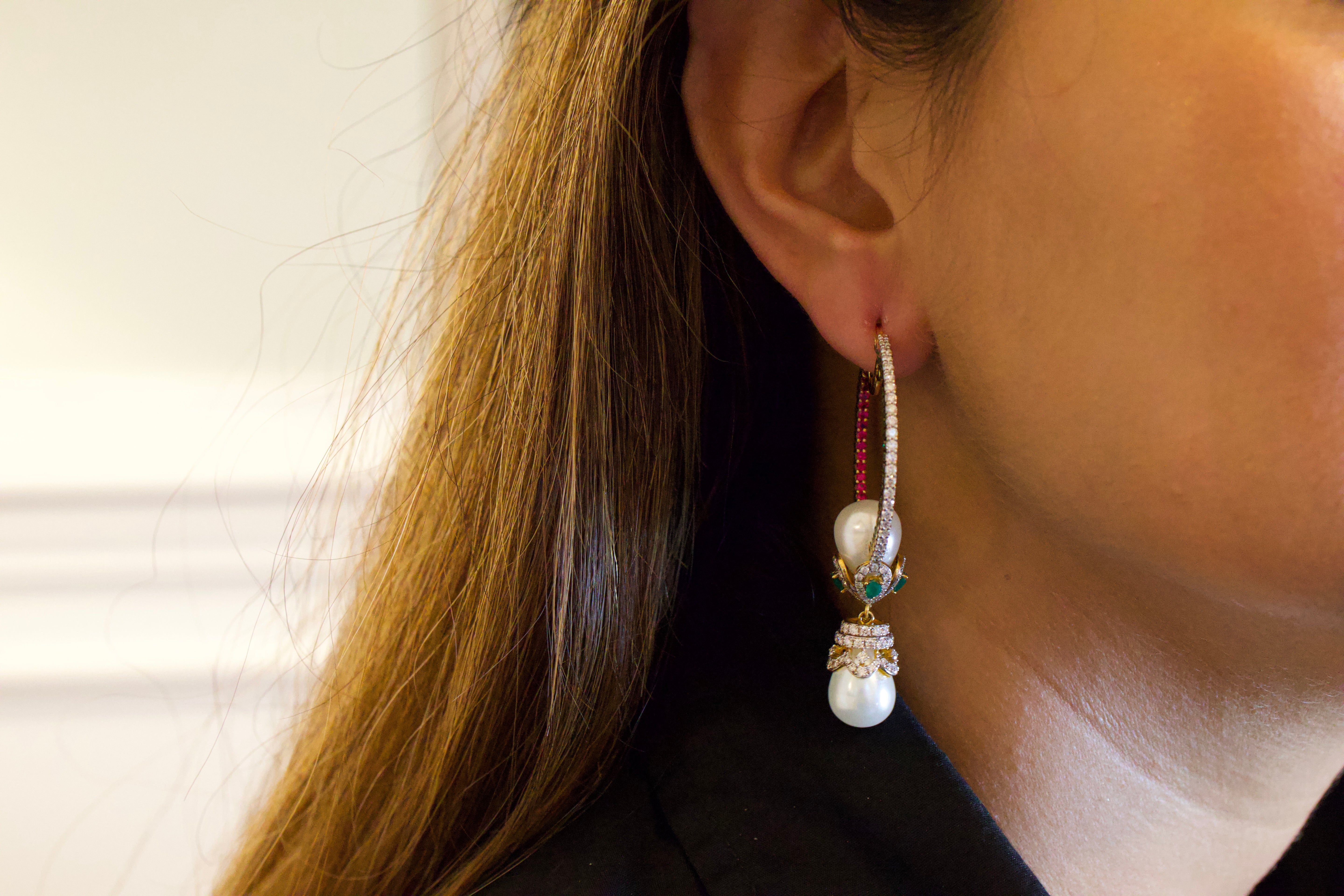 Enchanting Pearl Hoops