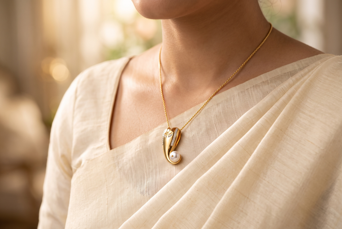 Ganesh Mukh Pearl Pendant