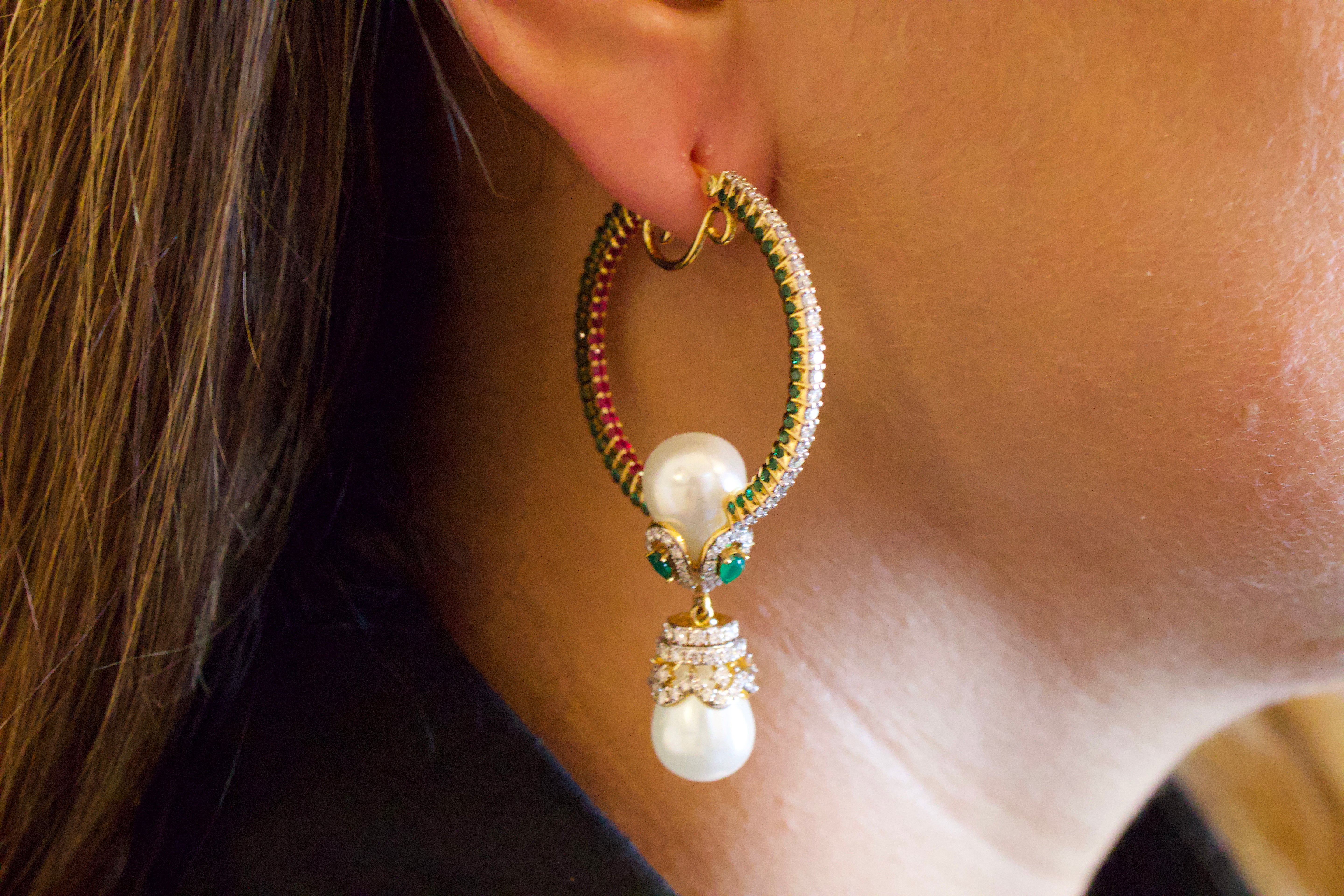 Enchanting Pearl Hoops