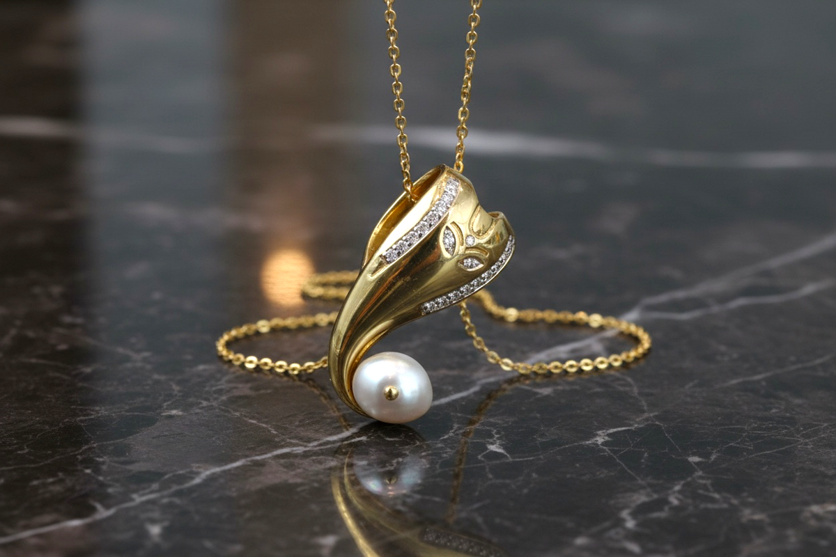 Ganesh Mukh Pearl Pendant